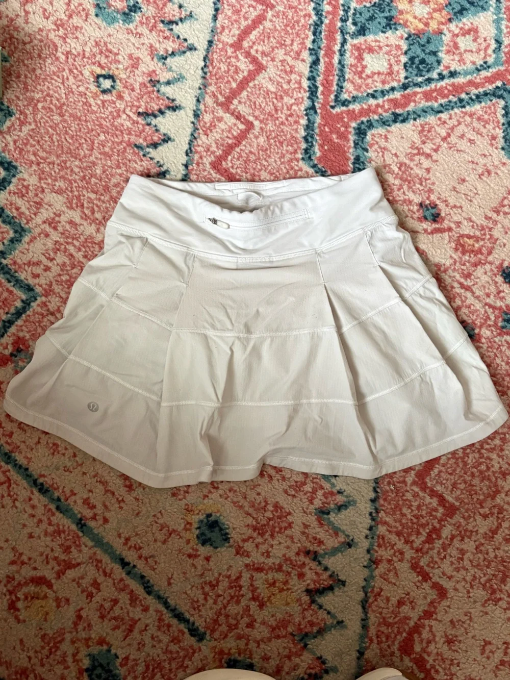 Lululemon Women’s White Pace Rival Athletic Skirt with Built-In Shorts
